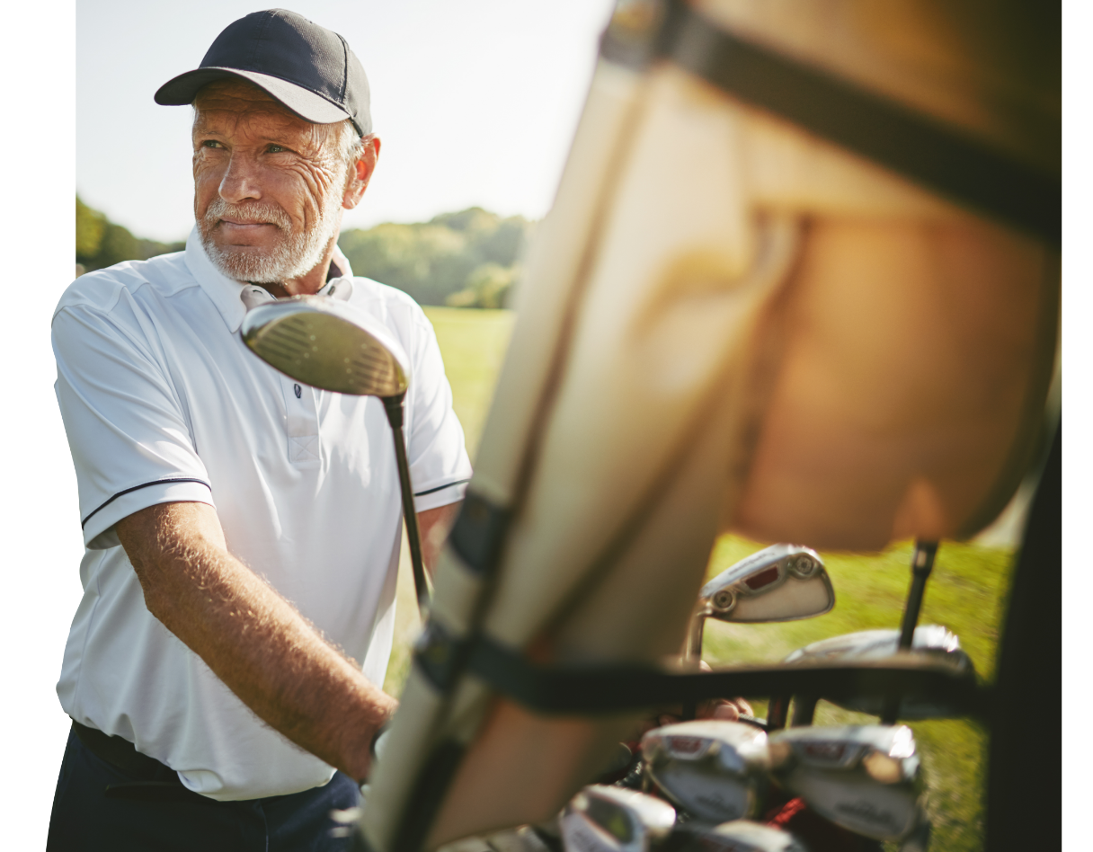 Men on golf court